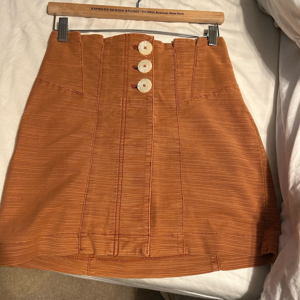 Free People Women's Orange Skirt